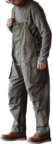 MADEPANTS Men's Canvas Overalls with Flap Pockets Button Front Dungarees Workwear in Saudi Arabia
