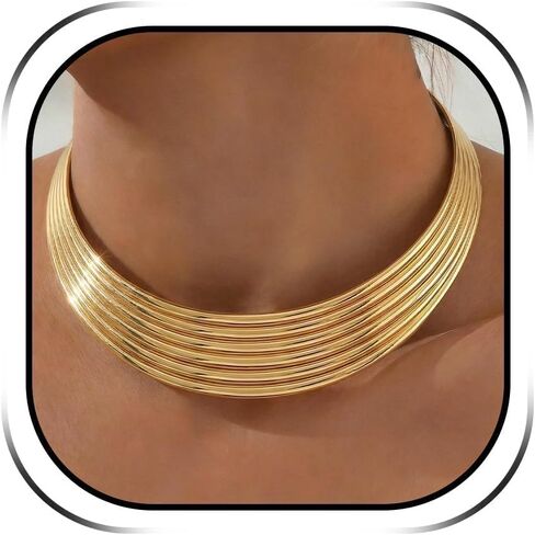 Safety Pin Necklace Paperclip Chain Necklace for Women Trendy Gold Charm Necklace Chunky Chain Necklace Gold Paperclip Choker Necklace Stocking Stuffers Jewelry Gifts in Kuwait