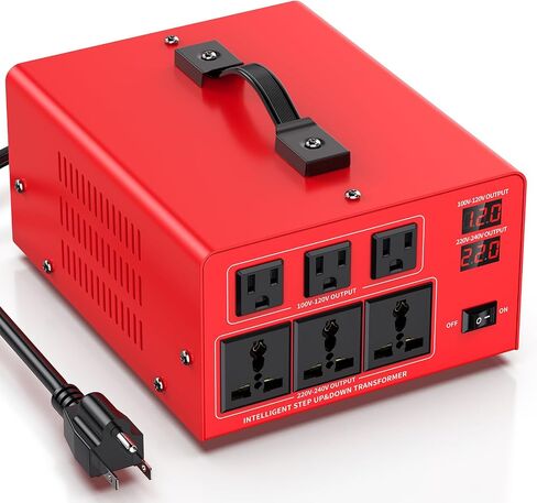 5000W Voltage Transformer Power Converter(110V to 220V, 220V to 110V) Step Up/Down Converter 110/120 Volt - 220/240 Volt w/US Power Cord, LCD Display, 3 US Outlets, 3 Universal Outlet in Kuwait