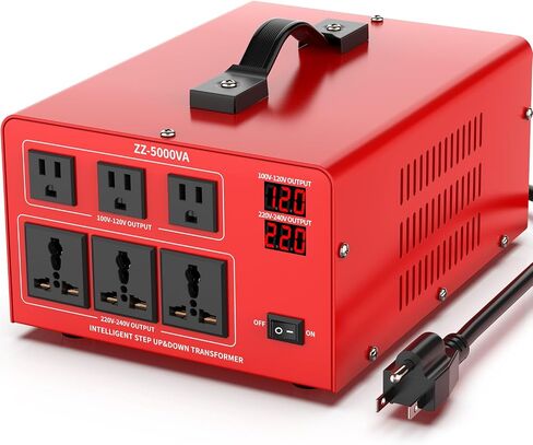5000W Voltage Transformer Power Converter(110V to 220V, 220V to 110V) Step Up/Down Converter 110/120 Volt - 220/240 Volt w/US Power Cord, LCD Display, 3 US Outlets, 3 Universal Outlet in Kuwait