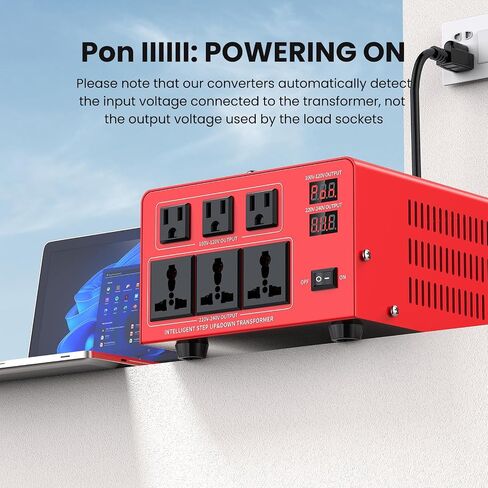 5000W Voltage Transformer Power Converter(110V to 220V, 220V to 110V) Step Up/Down Converter 110/120 Volt - 220/240 Volt w/US Power Cord, LCD Display, 3 US Outlets, 3 Universal Outlet in Kuwait