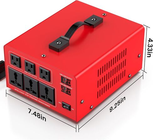 5000W Voltage Transformer Power Converter(110V to 220V, 220V to 110V) Step Up/Down Converter 110/120 Volt - 220/240 Volt w/US Power Cord, LCD Display, 3 US Outlets, 3 Universal Outlet in Kuwait
