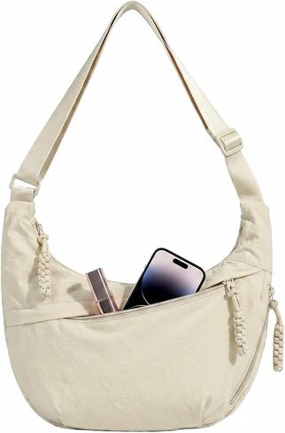 WITERY Nylon Crossbody Bags for Women Men Trendy Waterproof Nylon Crescent Slouchy Shoulder Bag Handbag Hobo Dumpling Purse in Saudi Arabia