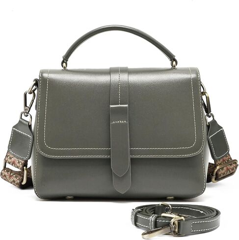 imeetu Leather Crossbody Bags for Women, Shoulder Bag with Top Handle | Genuine Leather Satchel Purses with 2 Adjustable Straps, 3 Ways Medium Handbag for Commute, Travel, Date, Daily, Women Gifts in Kuwait