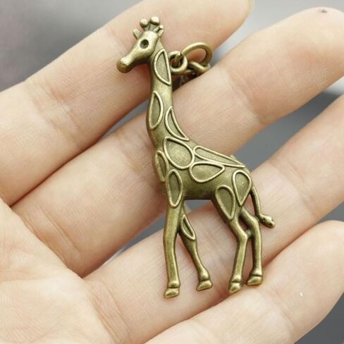 4 Pcs New Personality Alloy Giraffe Pendant Keychain, Simple Style Bag & Car Accessory Hanging Decoration, Alloy Animal Key Ring for Backpacks & Vehicles in Saudi Arabia