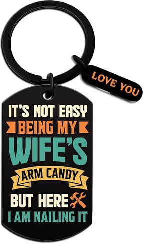 Husband Keychain For Sweetest Day Gifts From Wife For Husband Sight Gifts For Him Birthday I Love You Gift For Men Anniversary Funny in Kuwait