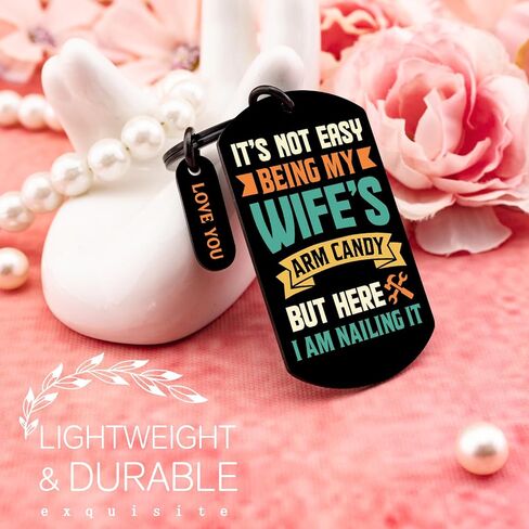 Husband Keychain For Sweetest Day Gifts From Wife For Husband Sight Gifts For Him Birthday I Love You Gift For Men Anniversary Funny in Kuwait