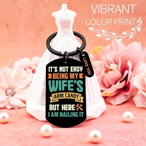 Husband Keychain For Sweetest Day Gifts From Wife For Husband Sight Gifts For Him Birthday I Love You Gift For Men Anniversary Funny in Kuwait