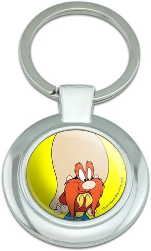 GRAPHICS & MORE Looney Tunes Yosemite Sam Keychain Classy Round Chrome Plated Metal in Kuwait