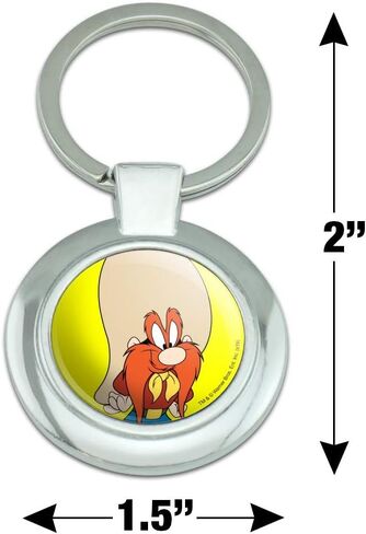 GRAPHICS & MORE Looney Tunes Yosemite Sam Keychain Classy Round Chrome Plated Metal in Kuwait