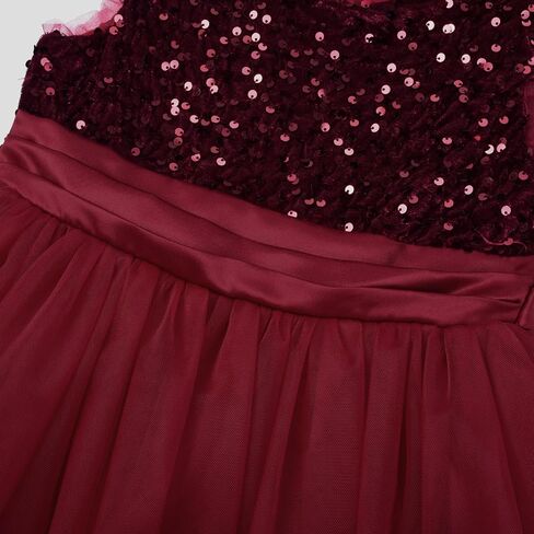 JerrisApparel Girls Sequin Princess Tulle Ball Gown Party Wedding Dress in Kuwait