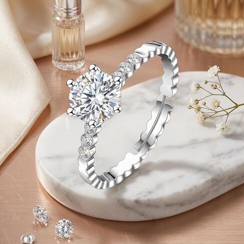 Adjustable Ring for Women, Engagement Promise Ring Cubic Zirconia Engagement Wedding Band Ring Jewelry Gift for Anniversary Valentine Christmas in Kuwait