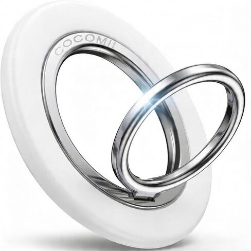 Cocomii 360 Rotate Magnetic Phone Ring Holder Compatible with MagSafe, Strong Magnet Finger Grip Adjustable Stand, Compatible with iPhone 16 Pro Max 15 14 Plus 13 12 Mini Mag Safe Accessories (White) in Kuwait