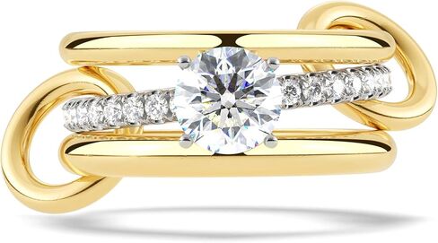 1CT Sterling Silver Engagement Rings Interlocking AAAAA Cubic Zirconia CZ Wedding Multi Ring Mixed Metals Stack Rings Set Silver/Gold Size 5-10 in Saudi Arabia