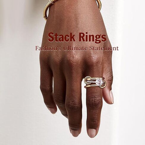 1CT Sterling Silver Engagement Rings Interlocking AAAAA Cubic Zirconia CZ Wedding Multi Ring Mixed Metals Stack Rings Set Silver/Gold Size 5-10 in Saudi Arabia