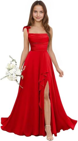 Chiffon Junior Bridesmaid Dresses Long Spaghetti Straps Girls Formal Dress Ruffle Girls Wedding Guest Dresses in Saudi Arabia