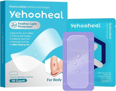 Hydrocolloid Bandages Variety Pack 0.006in Optimally Thin Second Skin 5 Day Protect Waterproof Faster Healing Less Scarring Individually Wrapped,for Cuts Scrapes Acne Pimple,41 Count(Assorted Sizes) in Saudi Arabia