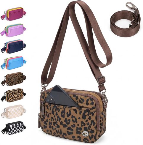 Small Crossbody Purse Triple Zipper Belt Bag Wristlet Water-Resistant Nylon Travel Wallet Clutch, Compact Phone Passport Card Holder for Women Daily Use (Navy) in Saudi Arabia
