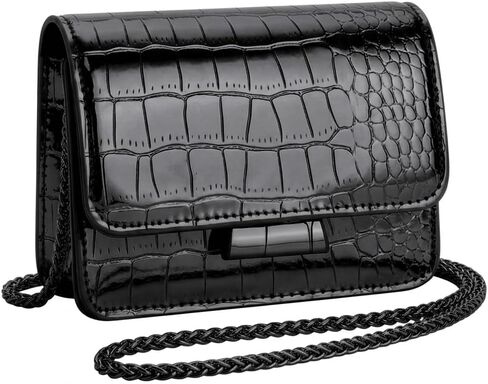 Mini Crossbody Bags for Women Metallic Purse PU Leather Small Handbag Chain Cute Party Concert Clutch Bag Not for Phone in Kuwait
