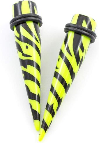 طقم مجوهرات ثقب الأذن من BodyJewelryOnline للجنسين، مقاس 6 جرام حتى 7/16 بوصة، نمط مخطط حمار وحشي، عبوة من 12 قطعة in Kuwait