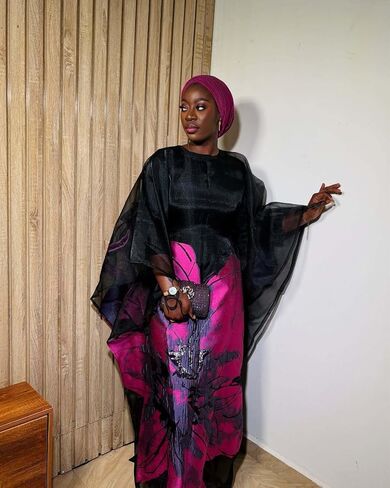 2pcs Set Middle East Brocade Dress With Soft Lining African Women Weeding Black Boubou Dashiki Party Mesh Gown Clothing in Saudi Arabia
