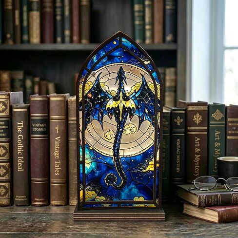Fantasy Book Nook Four Wing، إدراج مكتبة التنين، حامل شموع Booknook، ديكور رف الكتب الخيالي القوطي، هدية لمحبي الكتب والقارئ (التنين) in Kuwait