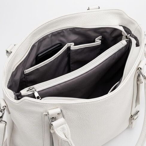 3PCS Handbag Set for Women - Large PU Leather Tote Bag, Crossbody Purse, and Wallet Set - Stylish White Shoulder Bag for Work, Travel, and Daily Use in Saudi Arabia