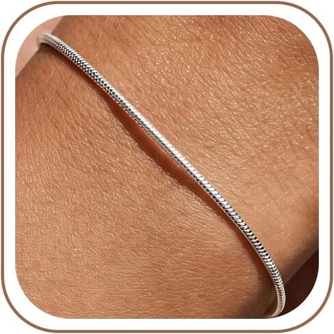 925 Sterling Silver Bracelet - Snake Chain Bracelet Delicate Gift for Women Wife, Size: 6.5 7 7.5 8 Inches in Saudi Arabia