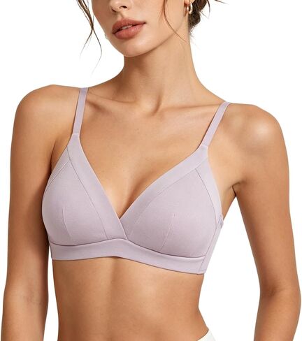 Modal Cotton Bra V Neck Bralette Triangle Fixed Thin Padded Breathable Comfortable Everyday Bras for AAA-B Cup in Saudi Arabia