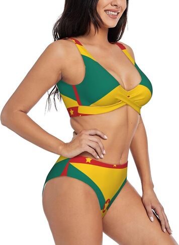 Flag of Grenada Two Piece Bikini for Women U Back Swimsuit with Soft Pads Swim Outfit for Summer Holiday in Kuwait