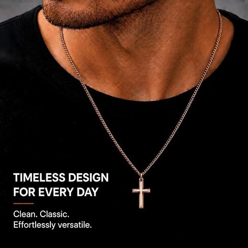 Copper Cross Necklace for Men & Women– 99.9% Pure Copper Cuban Link Chain, Spiritual Jewelry Gift for Daily Wear and Faith Occasions in Saudi Arabia
