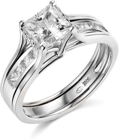 The World Jewelry Center .925 Sterling Silver Rhodium Plated Engagement Ring in Kuwait