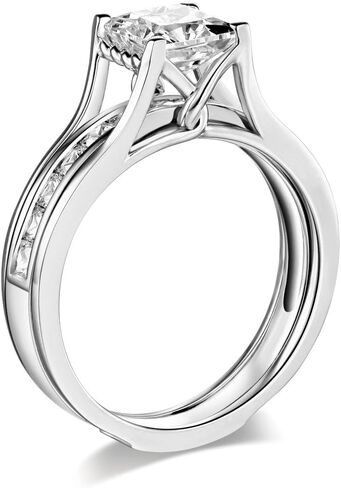 The World Jewelry Center .925 Sterling Silver Rhodium Plated Engagement Ring in Kuwait