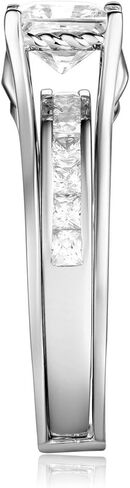 The World Jewelry Center .925 Sterling Silver Rhodium Plated Engagement Ring in Kuwait