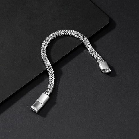 Bracelets for Men-Stainless Steel Magnetic Clasp Franco Chain Mens Bracelet in Kuwait
