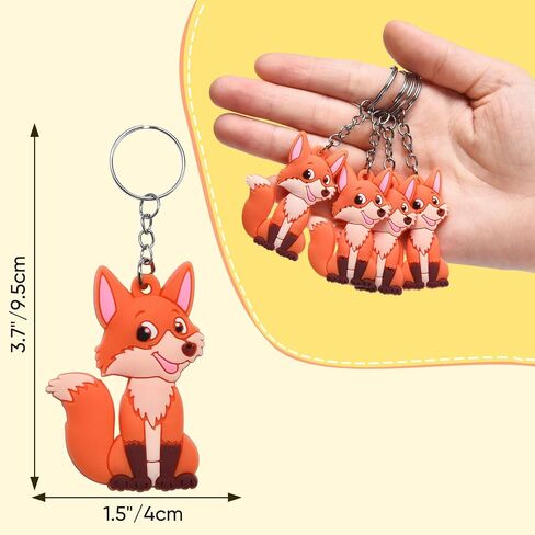 40 Pack Fox Keychains, Kawaii Fox Backpack Keyrings, Fox Gift Keychains in Saudi Arabia