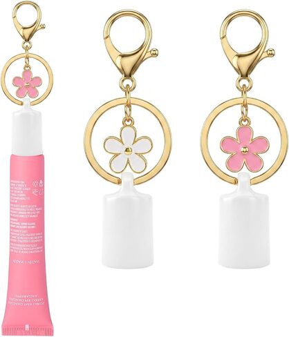 Lip Gloss Keychain Cap for Summer Fridays 0.5 Oz Lip Balm Cap Lipgloss Holder Key Chain Screw Top (No Lip Balm) in Saudi Arabia