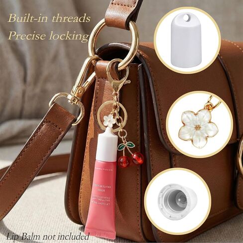 Lip Gloss Keychain Cap for Summer Fridays 0.5 Oz Lip Balm Cap Lipgloss Holder Key Chain Screw Top (No Lip Balm) in Kuwait