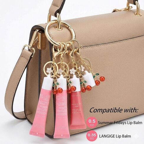 Lip Gloss Keychain Cap for Summer Fridays 0.5 Oz Lip Balm Cap Lipgloss Holder Key Chain Screw Top (No Lip Balm) in Kuwait