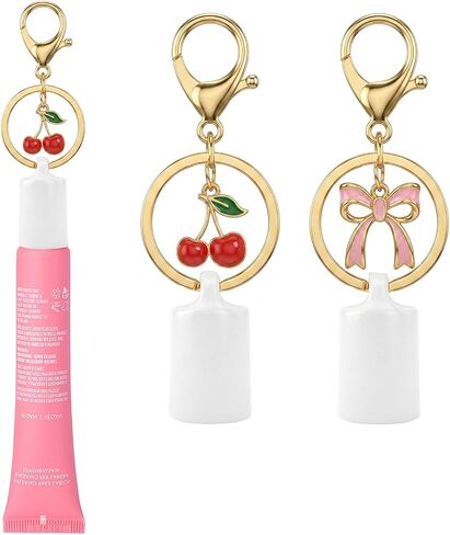 Lip Gloss Keychain Cap for Summer Fridays 0.5 Oz Lip Balm Cap Lipgloss Holder Key Chain Screw Top (No Lip Balm) in Kuwait
