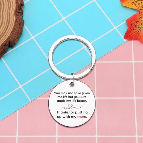 Heigebi Step Dad Birthday Gift Bonus Dad Keychain Father's Day Christmas Wedding Gifts for Step Father Bonus Fathers in Law Thank You Present from Daughter Son Stainless Steel Appreciation Keyring in Kuwait