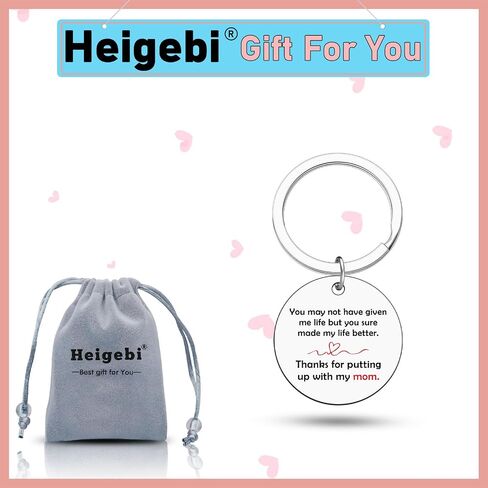 Heigebi Step Dad Birthday Gift Bonus Dad Keychain Father's Day Christmas Wedding Gifts for Step Father Bonus Fathers in Law Thank You Present from Daughter Son Stainless Steel Appreciation Keyring in Kuwait