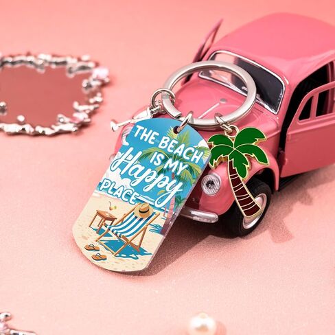 Beach Keychain Beach Themed Gifts Beach Stuff for Women Men Beaches Bag Stuffers Beaches Lover Gift for Friends Christmas Birthday Gift for Ocean Lovers Beachy Stuff-The Beach is My Happy Place in Saudi Arabia