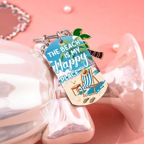 Beach Keychain Beach Themed Gifts Beach Stuff for Women Men Beaches Bag Stuffers Beaches Lover Gift for Friends Christmas Birthday Gift for Ocean Lovers Beachy Stuff-The Beach is My Happy Place in Saudi Arabia