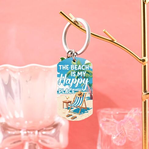 Beach Keychain Beach Themed Gifts Beach Stuff for Women Men Beaches Bag Stuffers Beaches Lover Gift for Friends Christmas Birthday Gift for Ocean Lovers Beachy Stuff-The Beach is My Happy Place in Saudi Arabia