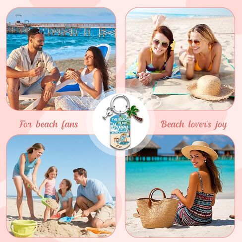 Beach Keychain Beach Themed Gifts Beach Stuff for Women Men Beaches Bag Stuffers Beaches Lover Gift for Friends Christmas Birthday Gift for Ocean Lovers Beachy Stuff-The Beach is My Happy Place in Saudi Arabia