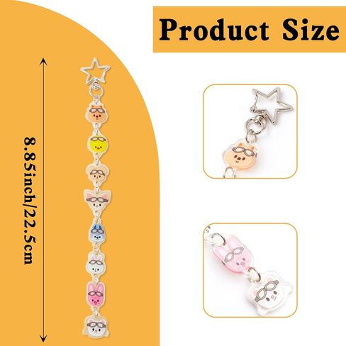 SK-Z Cartoon Keychain, Cute Animal Acrylic Keyring Pendant Charm Backpack Accessory for Stay Fans in Saudi Arabia