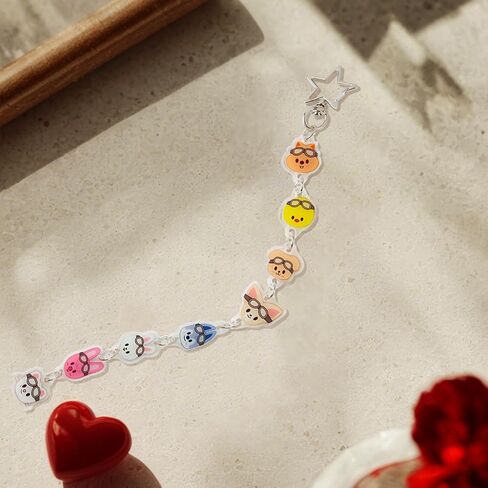SK-Z Cartoon Keychain, Cute Animal Acrylic Keyring Pendant Charm Backpack Accessory for Stay Fans in Saudi Arabia