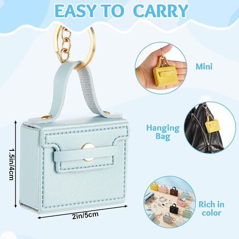 gisgfim 8pcs Mini Purse Backpack Keychain Coin Purse Keychain Mini tote Pendents PU Leather Lipstick Bag Card Holder Data Cable Organizer Fashion Bag Charms Accessories for Women Girls in Kuwait