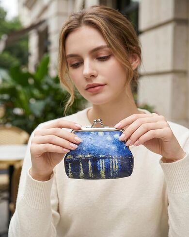 Women Wallet, Small Slim Thin Credit Card Wallet, PU Leather Bifold Cash Zipper Coin Pocket ID Window for Ladies Teen DJA1431-02 in Kuwait